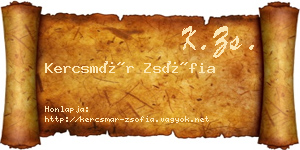 Kercsmár Zsófia névjegykártya