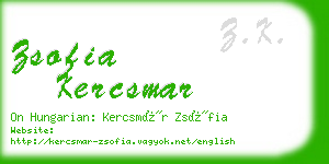 zsofia kercsmar business card